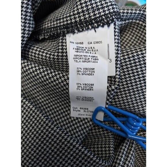 Karen Kane Womens Size Medium Flare Leg Pants Black White Houndstooth Pull On - Picture 6 of 6